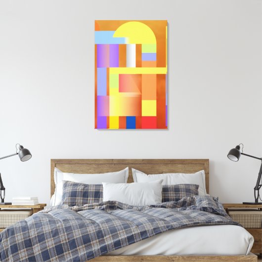 "Geometrische kunstdruk | Premium Canvas Muurkunst (Insitu (Slaapkamer))