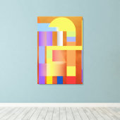 "Geometrische kunstdruk | Premium Canvas Muurkunst Afdruk (Insitu (Houten vloer))