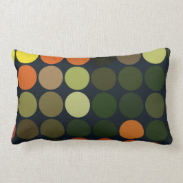 Geometrische kunstgeel, Oranje, groene cirkels Kussen