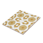 Geometrische kunstgouden ster witte keramische teg tegeltje (Zijkant)