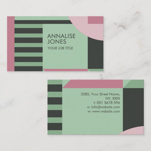 Geometrische kunstvormen visitekaartje (Voorkant / Achterkant)