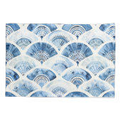 Geometrische Kussensloop van Ocean Blue Waterverf (Achterkant)