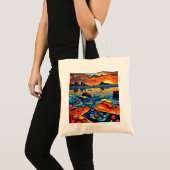 Geometrische kust tote bag (Voorkant (product))