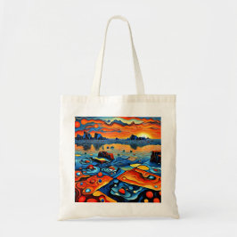 Geometrische kust tote bag