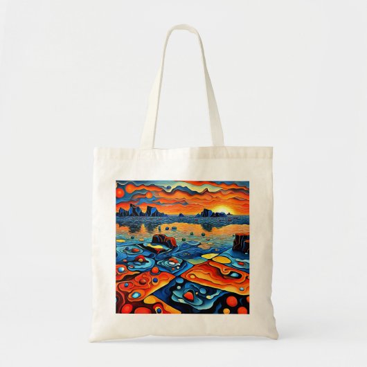Geometrische kust tote bag (Voorkant)