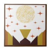 Geometrische landschapsgrens midden van de eeuw tegeltje (Voorkant)