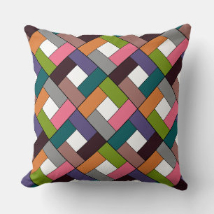 Geometrische lappendeken plaid gemaakt van veelkle kussen