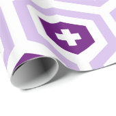 Geometrische Lavendel Paarse zeshoek & Dwarspatroo Cadeaupapier (Rol Hoek)