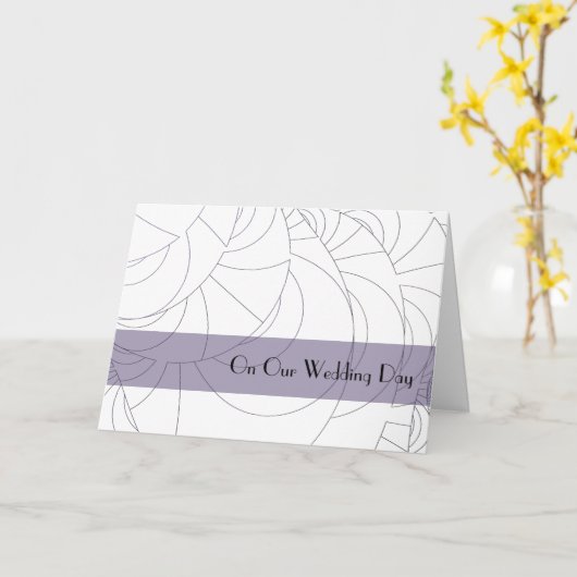 Geometrische lavendel trouwdag kaart (Gele Bloem)