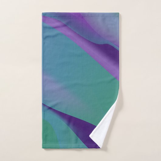 Geometrische lavendel turquoise violet met naam bad handdoek (Handdoek)