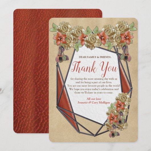 Geometrische leder en sintertextuur Hartelijk dank Kaart (Voorkant / Achterkant)