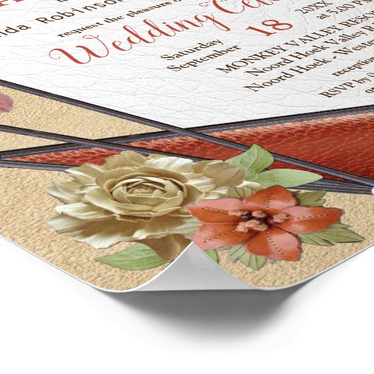 Geometrische leder en suede texture Wedding Poster (Hoek)