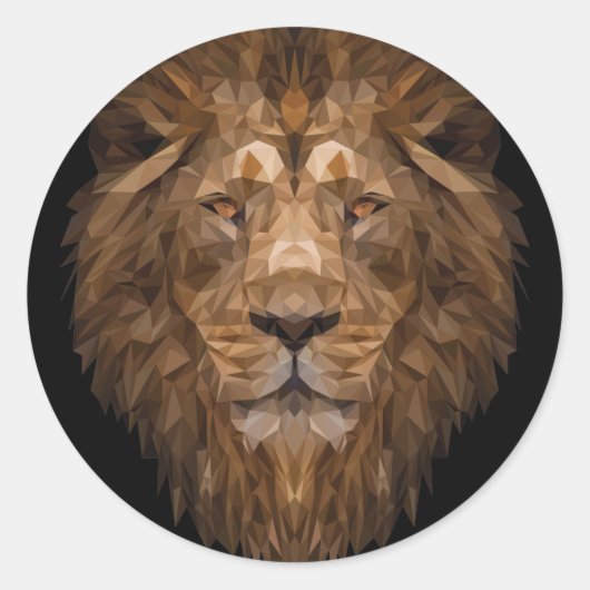 Geometrische leenportret ronde sticker (Voorkant)