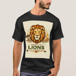 Geometrische Leeuw: Bescherm de Wilde Natuur T-shirt