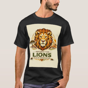 Geometrische Leeuw: Bescherm de Wilde Natuur T-shirt
