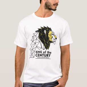 Geometrische Leeuw Koning van de Eeuw Zwarte Gesch T-shirt