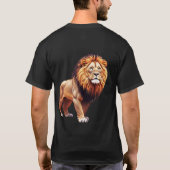 Geometrische Leeuw met Glitch Art T-shirt (Achterkant)