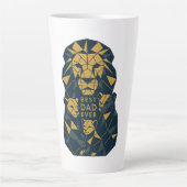 Geometrische Leeuw Papa met Cubs Beste Papa Latte Mok (Voorkant)