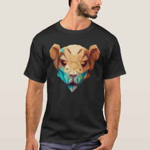 Geometrische leeuw Polygon Low Poly Lions Face T-shirt