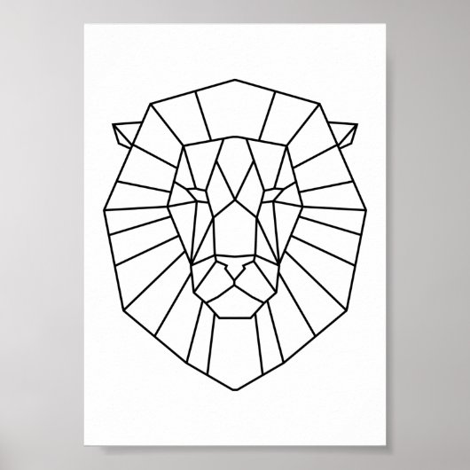 Geometrische leeuw poster (Voorkant)