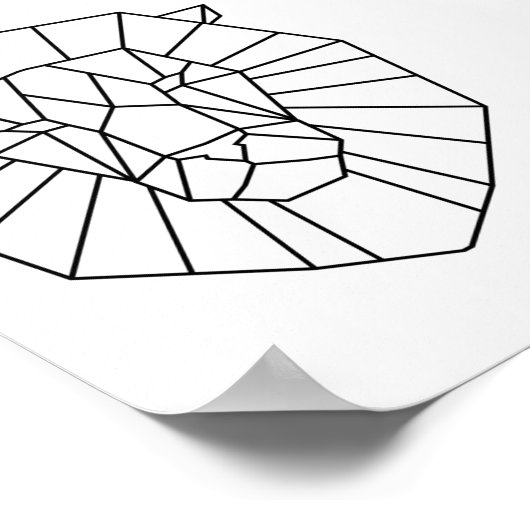 Geometrische leeuw poster (Hoek)