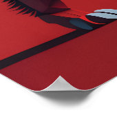 Geometrische leeuw rood poster (Hoek)