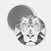 Geometrische leeuw zwart-wit magneet (Voorkant / Achterkant)