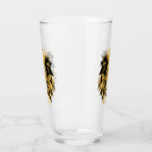 Geometrische leeuwenkop bruin glas (Links)