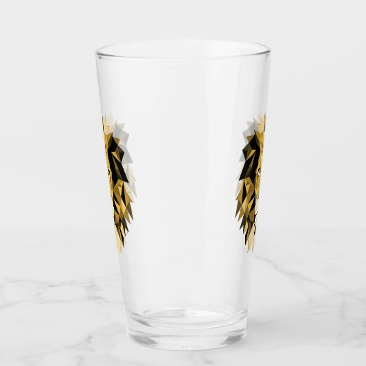 Geometrische leeuwenkop bruin glas (Links)