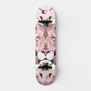 Geometrische leeuwenkop in het Roos Persoonlijk Skateboard