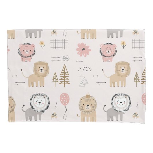 geometrische leeuwenpatroon-Kussensloop Kussensloop (Voorkant)