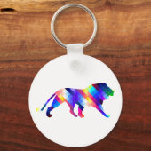 Geometrische leeuwsilhouet sleutelhanger (Voorkant)