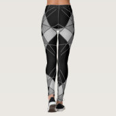 Geometrische Leggings in zwart en grijs van Joya E (Achterkant)