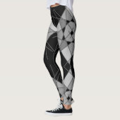 Geometrische Leggings in zwart en grijs van Joya E (Links)