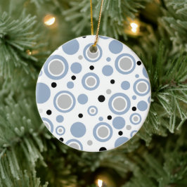 Geometrische leisteen Blue Silver Familienaam Keramisch Ornament