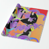 Geometrische lelies cadeaupapier (Uitgerold)