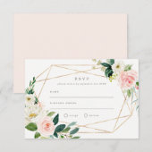 Geometrische Lente Romantisch Trouw RSVP Kaart (Voorkant / Achterkant)