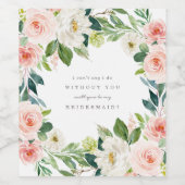 Geometrische Lente Romantische Bruidsmeisje Voorst Wijn Etiket (Enkel label)