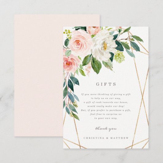 Geometrische Lente Romantische Cadeaubon Kaart (Voorkant / Achterkant)