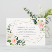 Geometrische Lente Romantische Doop Uitnodiging (Staand voorkant)