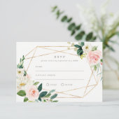 Geometrische Lente Romantische Trouw RSVP Kaart (Staand voorkant)