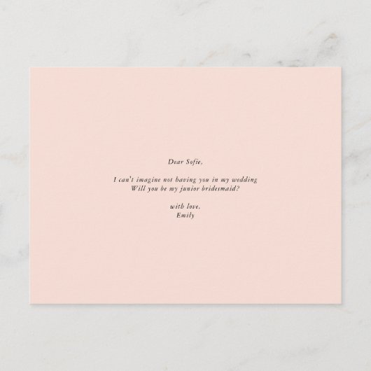 Geometrische lenteklokken zijn mijn Jr Bridesmaid- Uitnodiging Briefkaart (Achterkant)