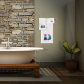 Geometrische letter D koraal roze monogram wit Bad Handdoek