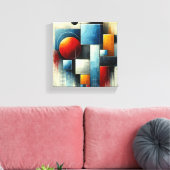 geometrische levendigheid canvas afdruk (Insitu (Woonkamer))