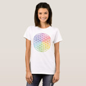Geometrische "Levenventiel" - regenboogkleuren - T-shirt (Voorkant volledig)