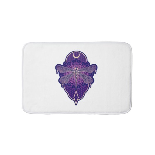 Geometrische libel Mandala Life Flower Symbool Badmat (Voorkant)
