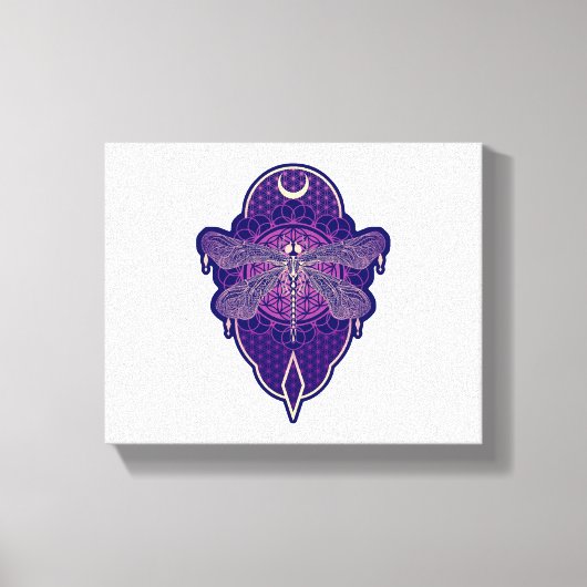 Geometrische libel Mandala Life Flower Symbool Canvas Afdruk (Voorkant)