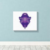 Geometrische libel Mandala Life Flower Symbool Canvas Afdruk (Insitu (Houten vloer))