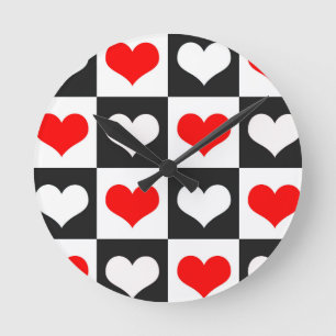 Geometrische liefde hart patroon ontwerp ronde klok