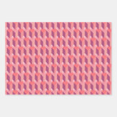 Geometrische liefde in Magenta, Koraal, Roze Inpakpapier Vel (Voorkant)